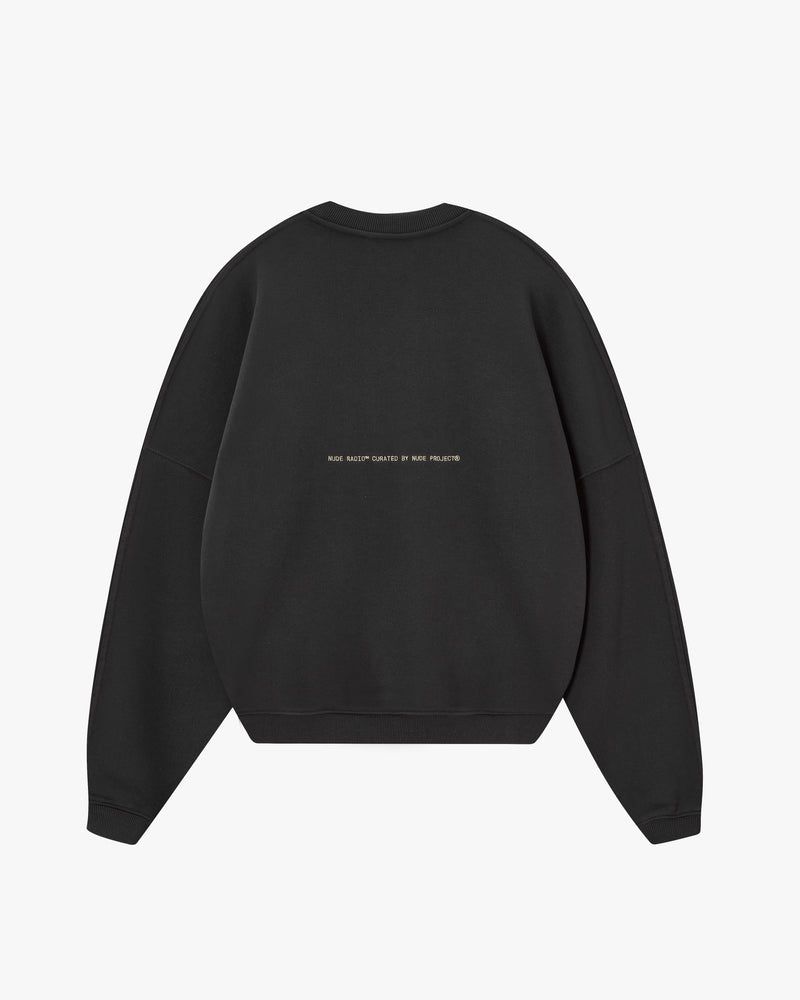 Nude Project Radio Boxy Crewneck Sweatshirt Dark Grey | US-87041PXLO