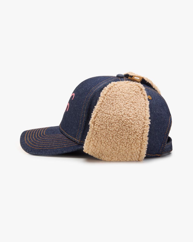 Nude Project Romantica Denim Earflap Cap Navy | US-64209ZAFV