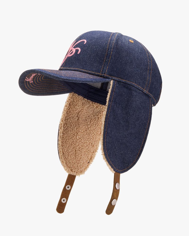 Nude Project Romantica Denim Earflap Cap Navy | US-64209ZAFV