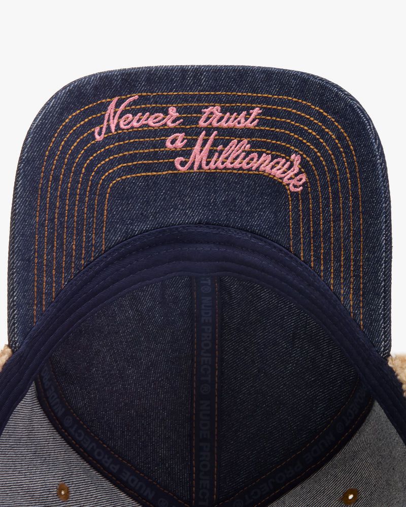 Nude Project Romantica Denim Earflap Cap Navy | US-64209ZAFV