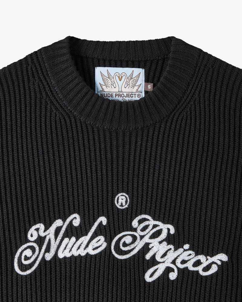 Nude Project Script Sweater Black | US-65198XSKL