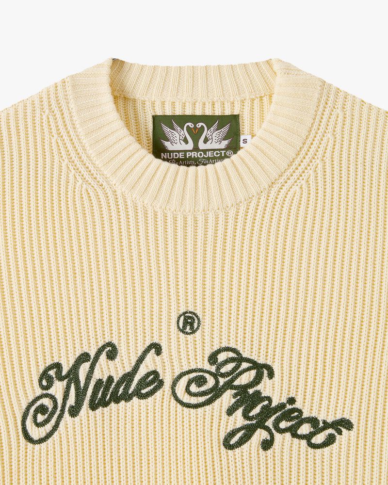 Nude Project Script Sweater Cream | US-21546ZAJU