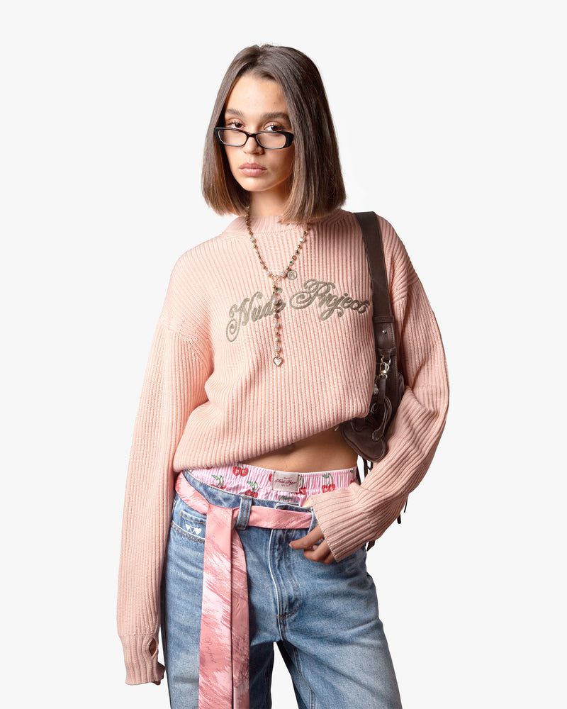 Nude Project Script Sweater Pink | US-16807MCQX