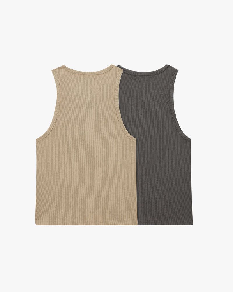 Nude Project Ss24 2 Pack Tank Top Beige / Dark Grey | US-40912YIGP