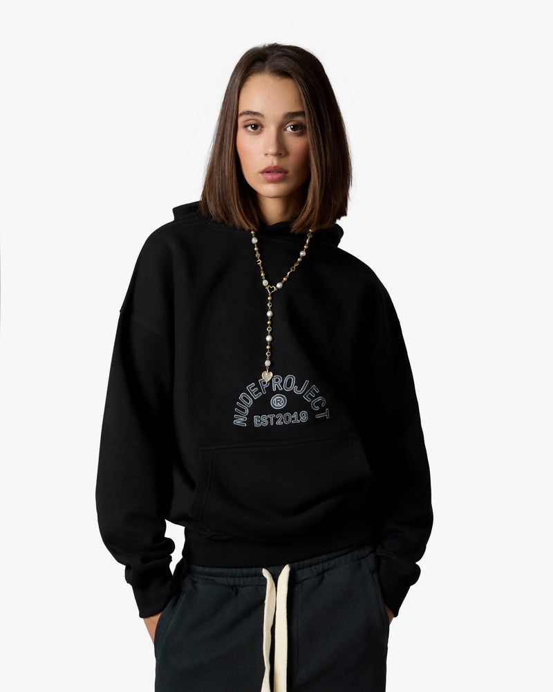 Nude Project Swans Hoodie Black | US-81054NMZJ