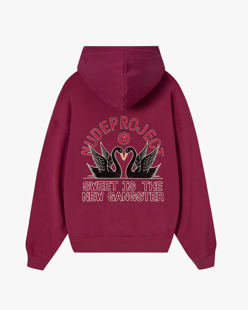 Nude Project Swans Hoodie Burgundy | US-42907USYL