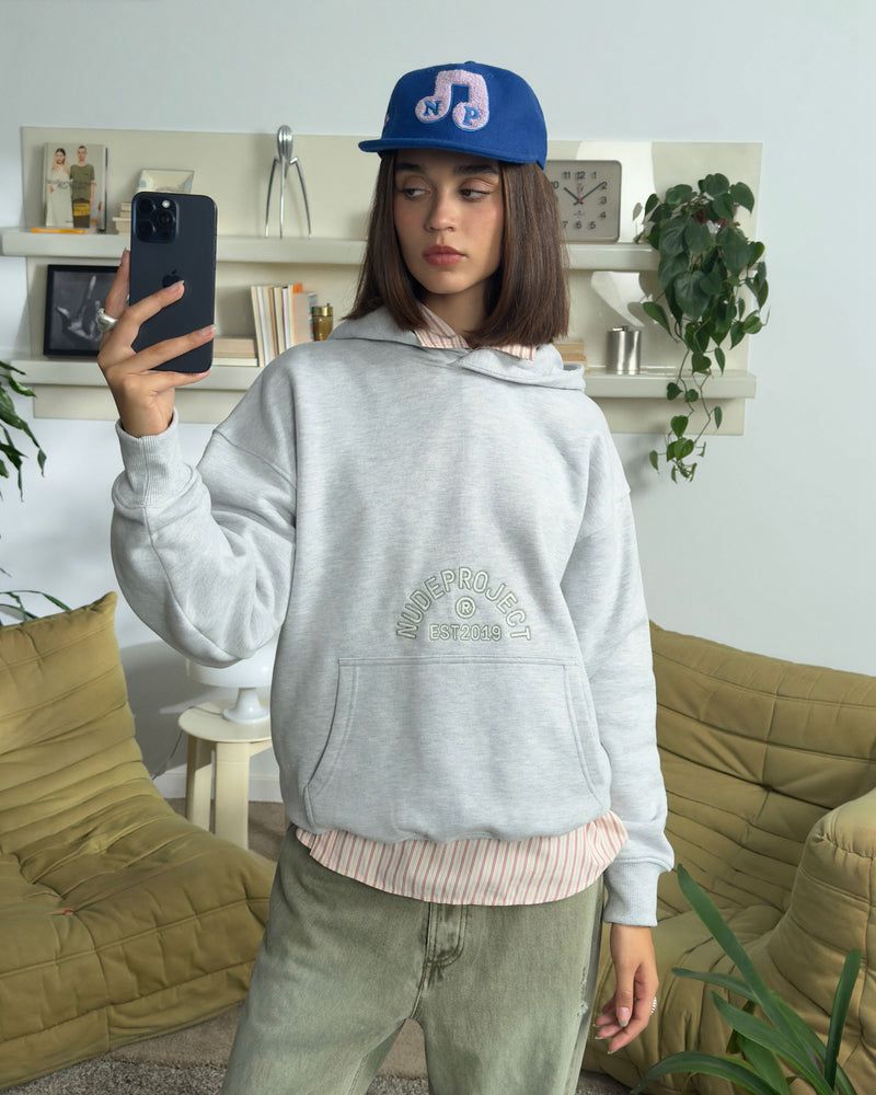 Nude Project Swans Hoodie Grey | US-09654XEPB