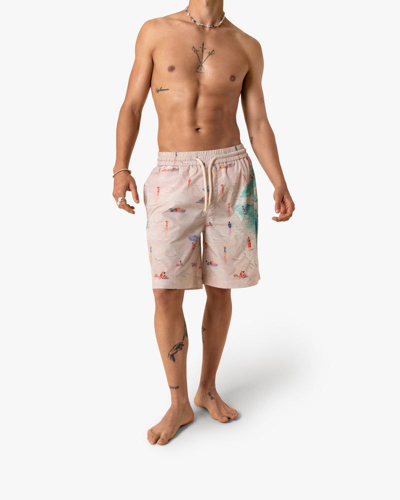 Nude Project Thani Collab Swim Shorts Beige / Blue | US-26741DJNR