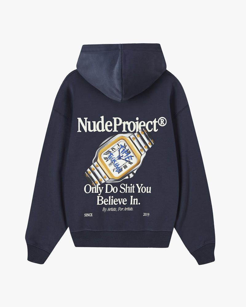 Nude Project Time Hoodie Navy | US-60814VHSB