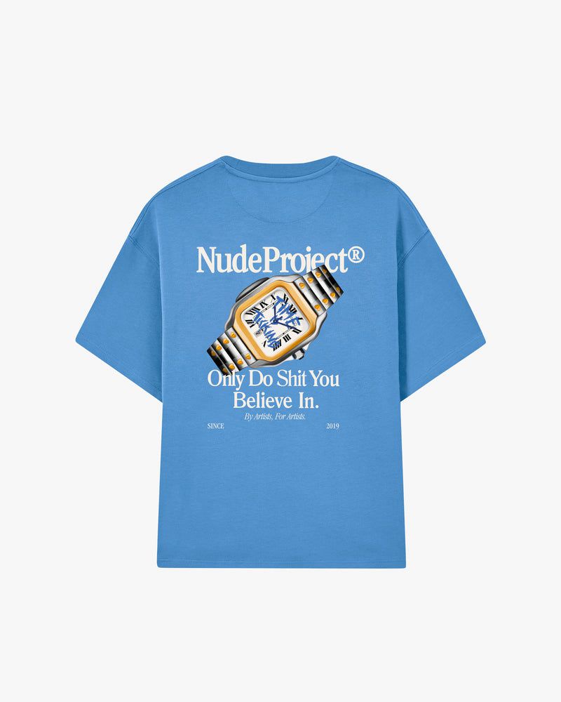 Nude Project Time T-shirt Blue | US-76591OQNF