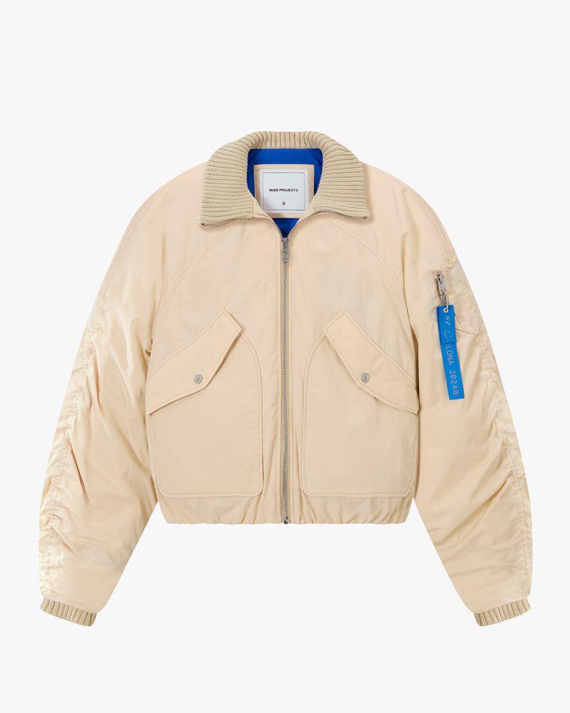 Nude Project Versailles Bomber Jacket Cream | US-64109ADJF