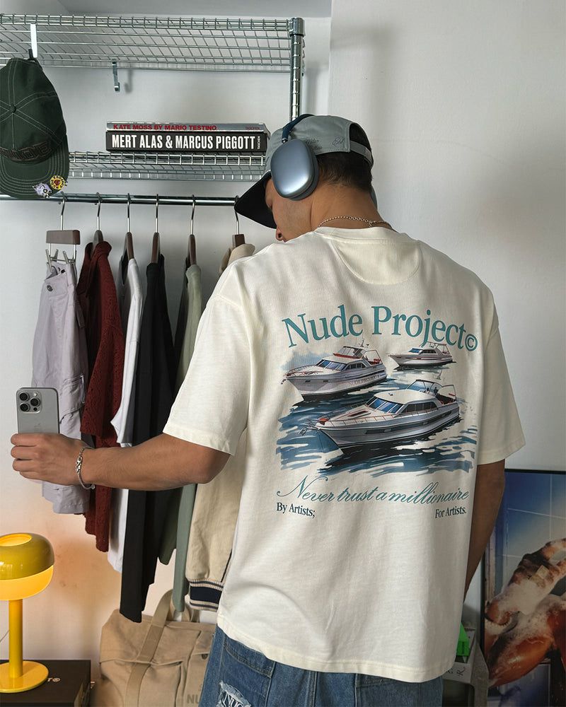 Nude Project Yatch Club T-shirt Cream | US-15307PQDT