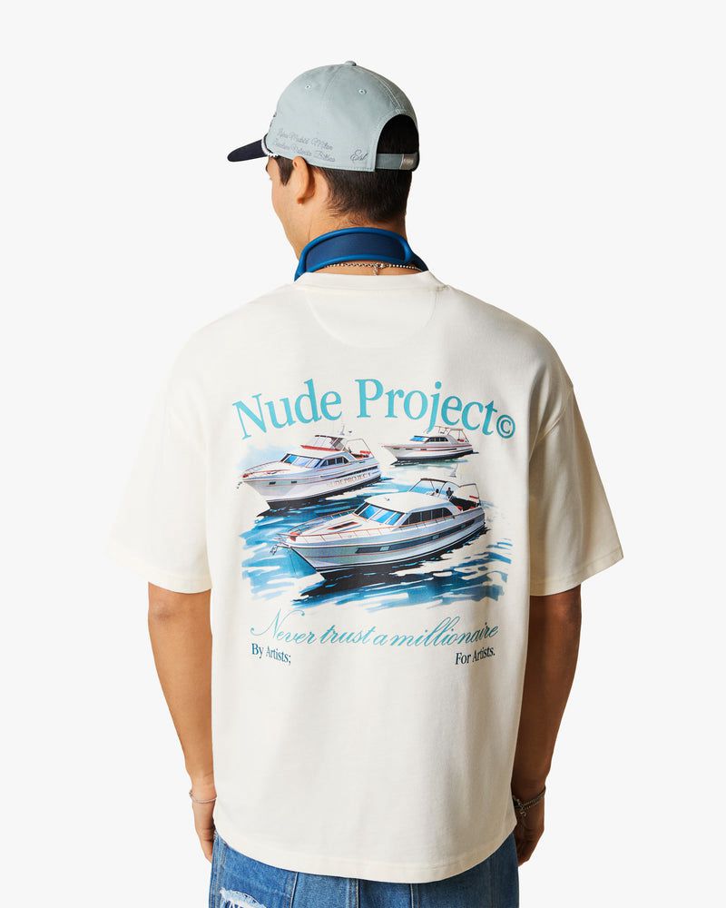 Nude Project Yatch Club T-shirt Cream | US-15307PQDT