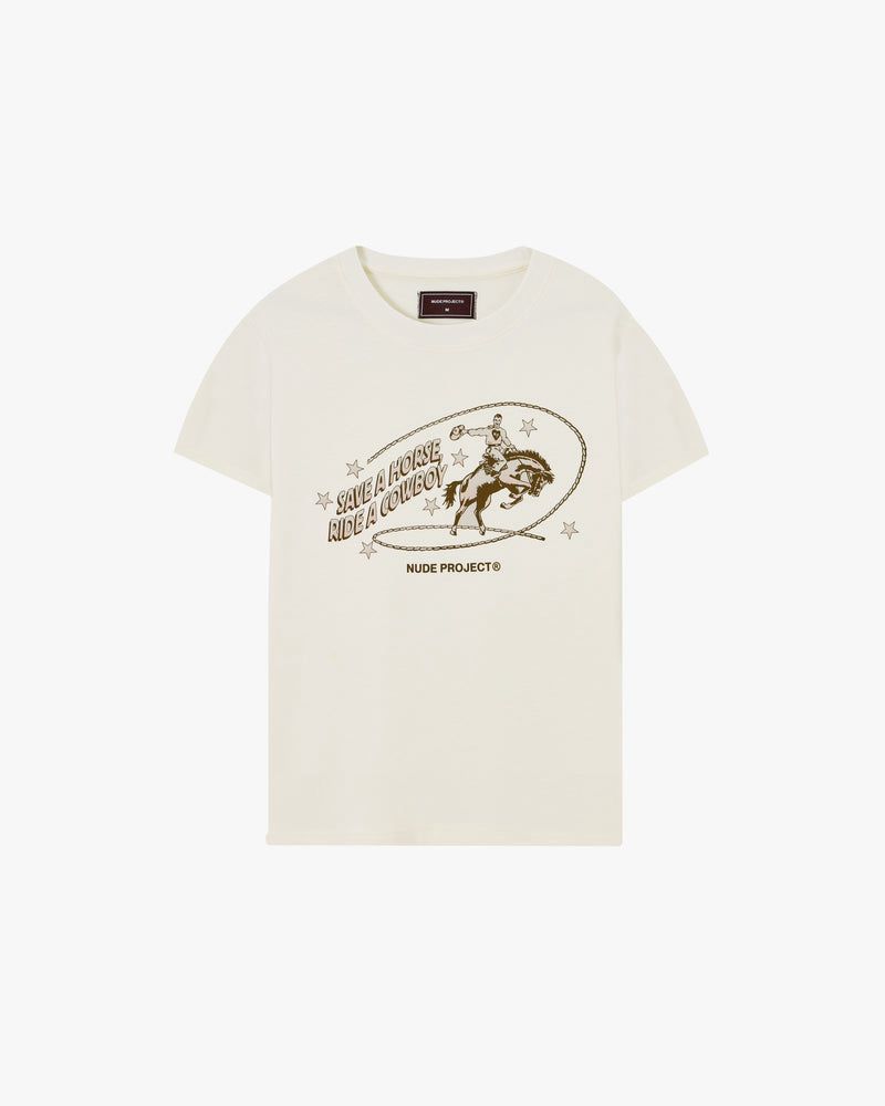 Nude Project Yihaa Cropped T-shirt Cream | US-58704XRSD