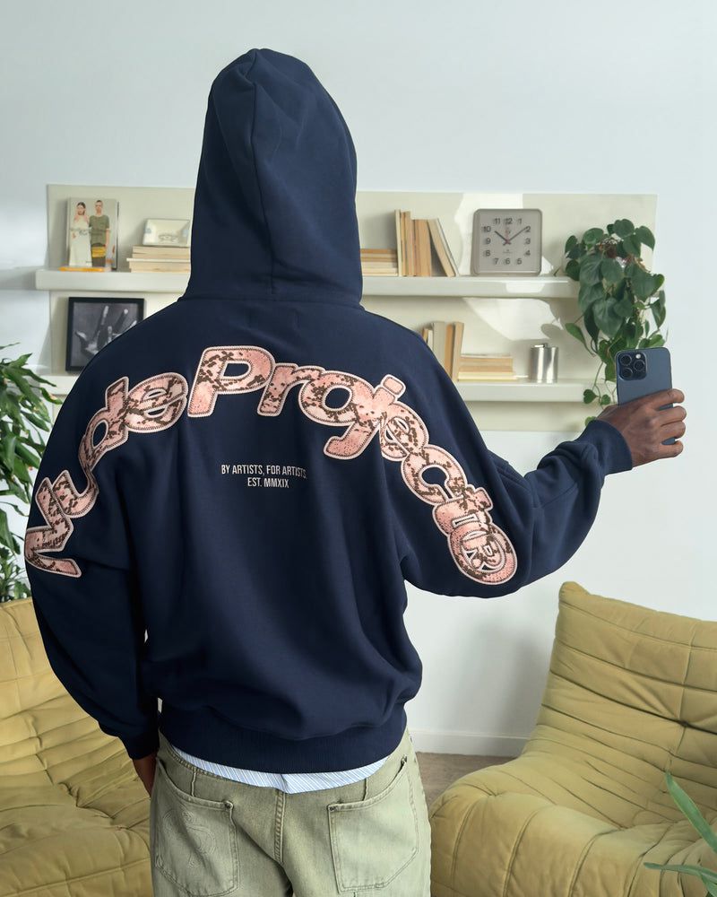 Nude Project Zip Hoodie Navy | US-95064NVCU