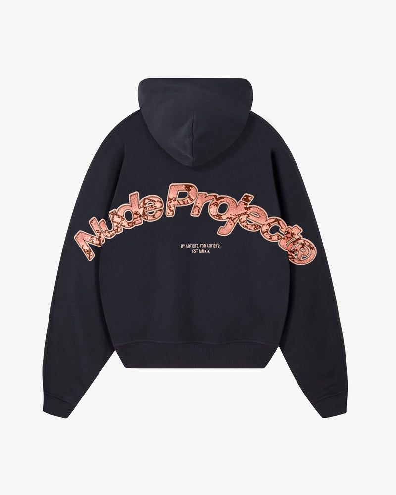 Nude Project Zip Hoodie Navy | US-95064NVCU